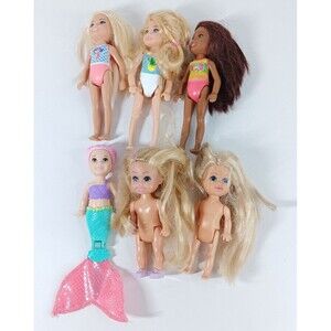 Mattel Barbie Chelsea Club Beach Doll Baby Sister Kelly Dreamtopia Mermaid Lot